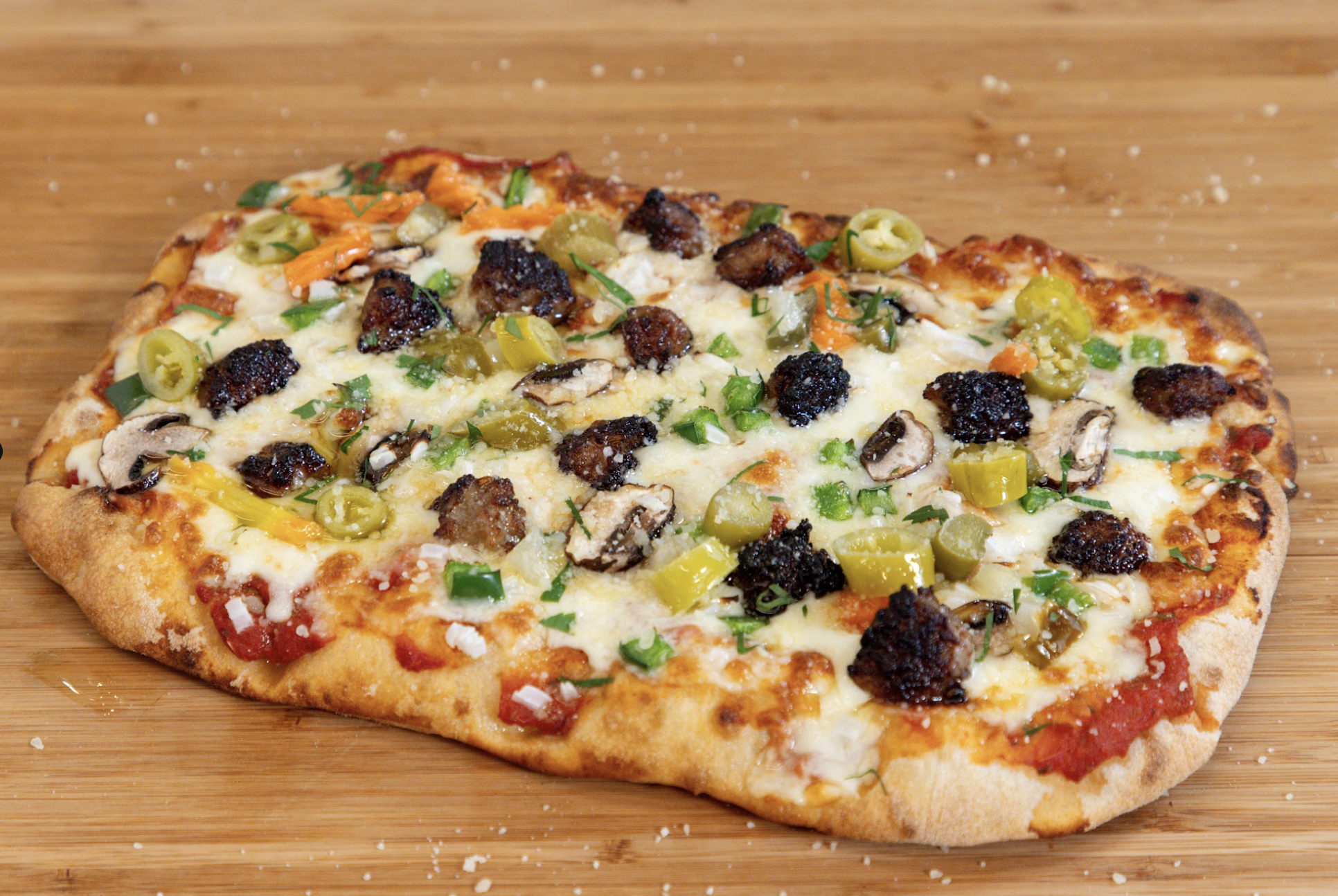 Sausage, Veggie & Giardiniera Pinsa