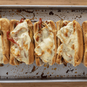 Cheesy Andouille Sausage & Pepper Sandwich