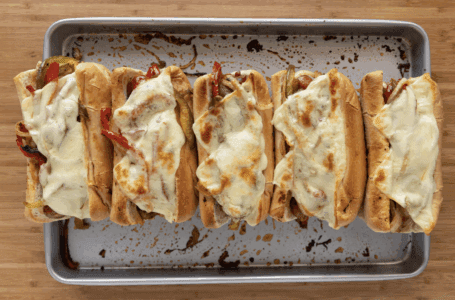 Cheesy Andouille Sausage & Pepper Sandwich