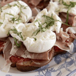 Tomato Garlic Spread with Burrata & Prosciutto