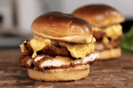 Crispy Chicken Mac & Cheese Truffle Sandwich