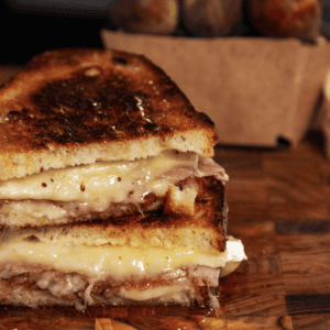 Gruyere Prosciutto Grilled Cheese with Fig