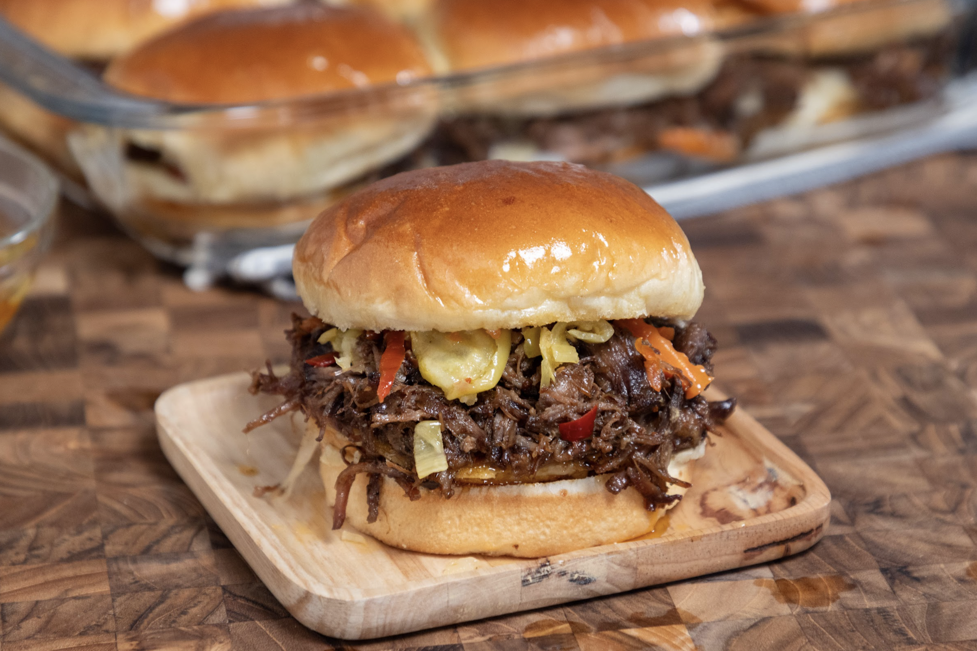 One-Pan Italian Shredded Beef Sliders